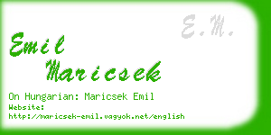 emil maricsek business card